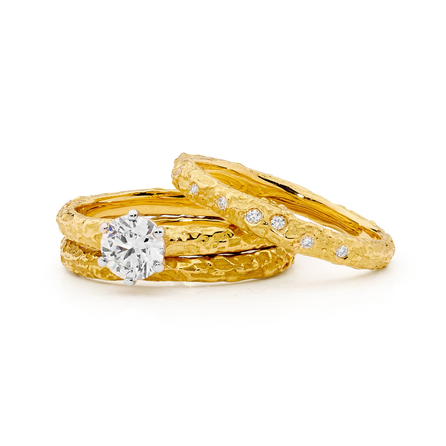'Grace' 18ct Yellow Gold & White Diamond Ring