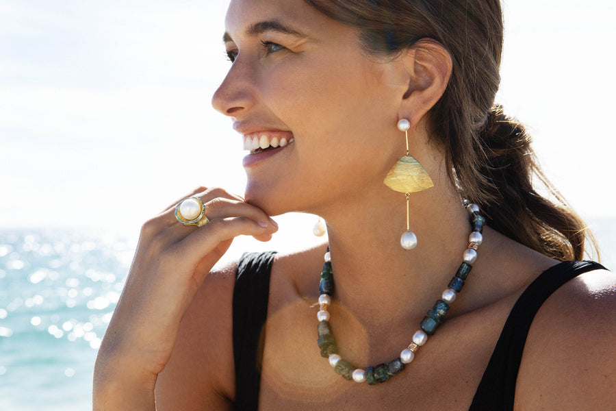 Aquamarine and Pearl Necklace