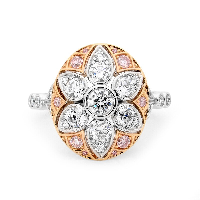 Floral Pink Diamond Ring online jewellery shop perth jewellery stores jewellery stores perth australian jewellery designers bridal jewellery australia diamonds perth diamond rings perth designer engagement rings engagement rings perth diamond engagement rings