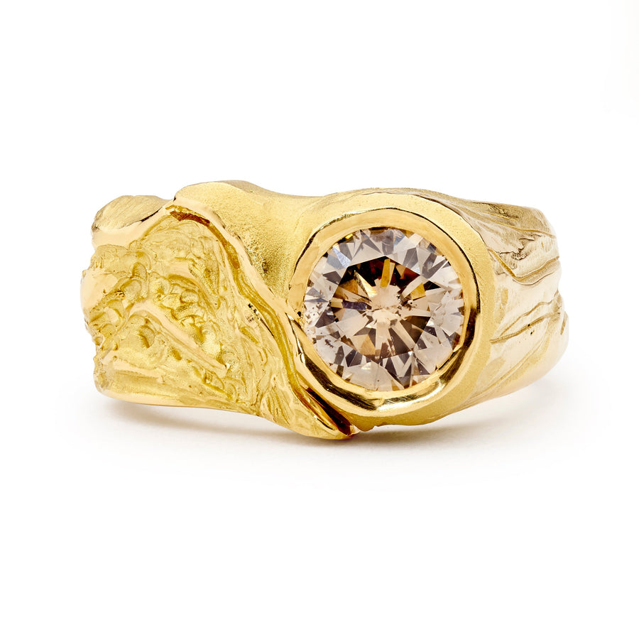 Champagne Diamond Freeform Ring