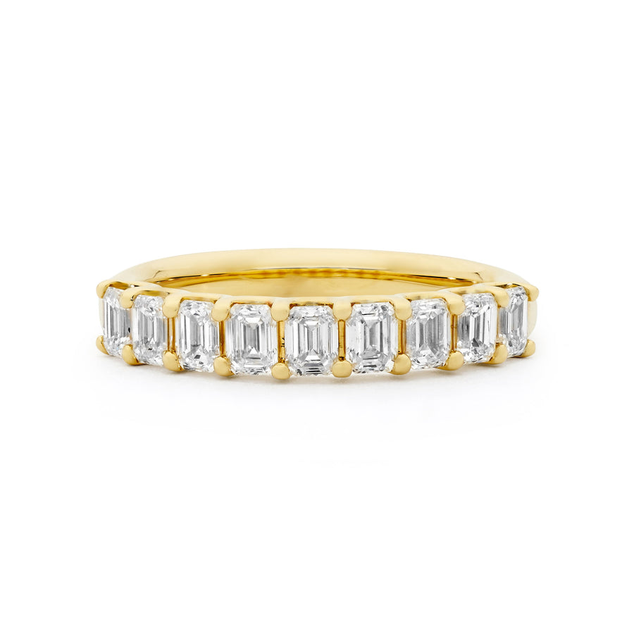 'Bella' Emerald Cut 1.29ct White Diamond Wedding Band