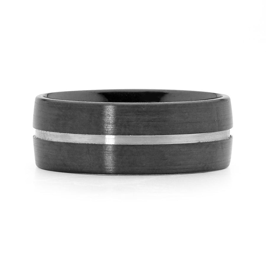 Recessed Groove Zirconium Men's Ring mens rings mens wedding rings jewellery stores perth perth jewellery stores australian jewellery designers online jewellery shop perth jewellery shop jewellery shops perth perth jewellers jewellery perth jewellers in perth