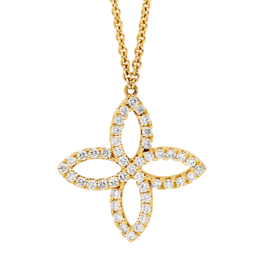 Yellow Gold Diamond Flower Necklet