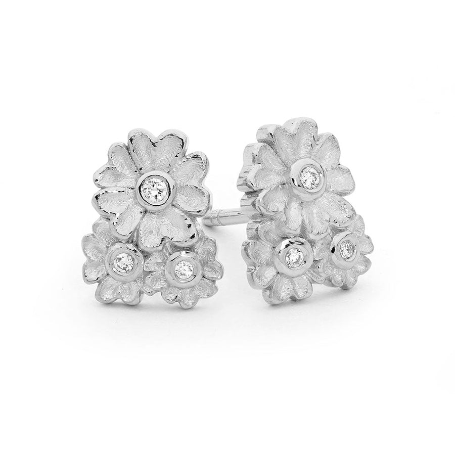 'Wreath Flower' Diamond Stud Earrings