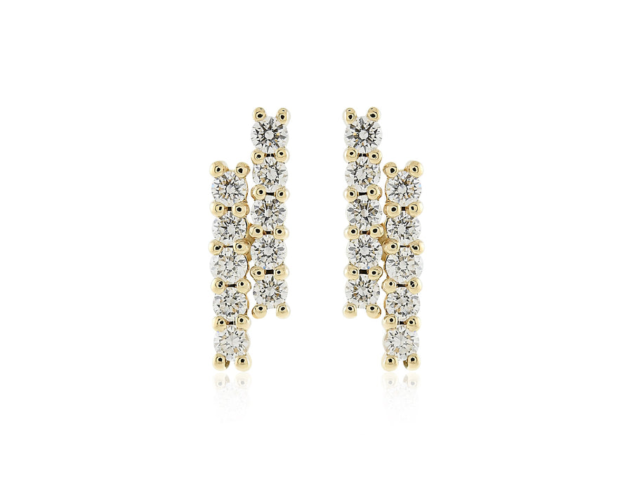 'Evening' Yellow Gold Diamond Drop Earring