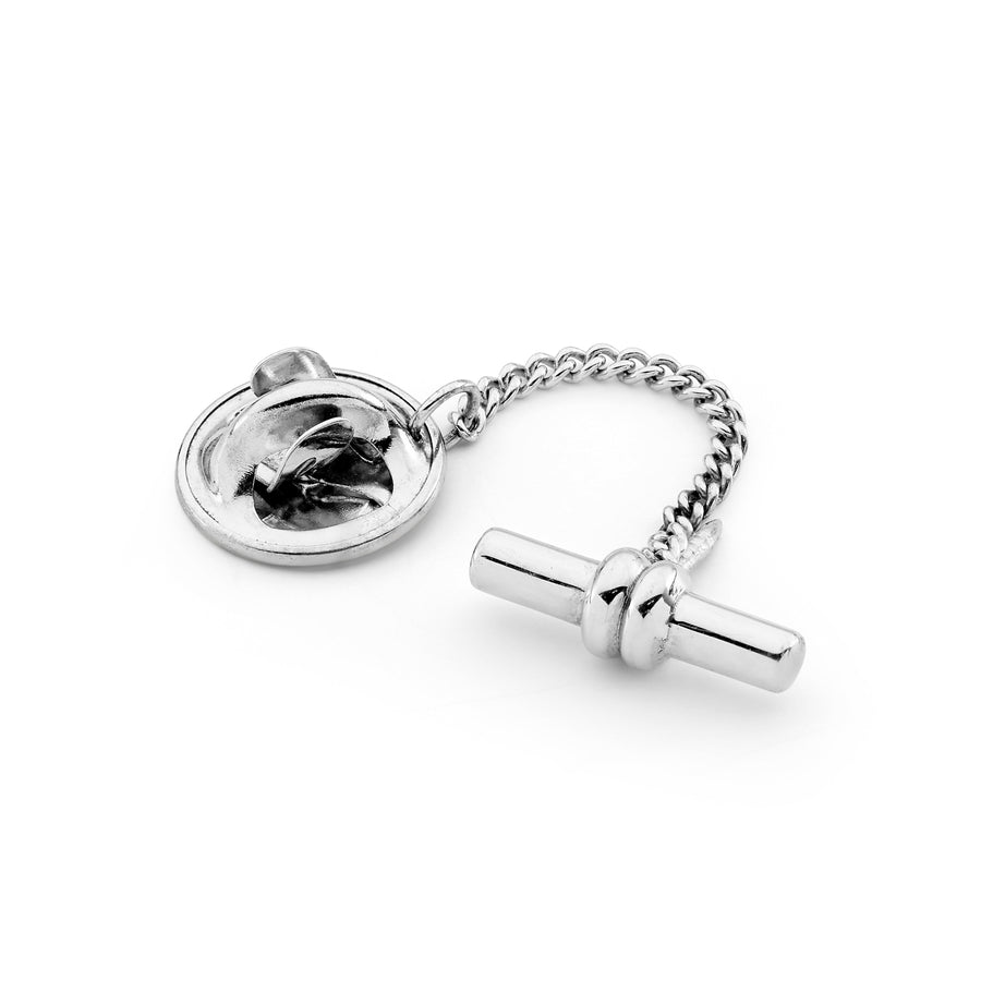 Silver Bar and Chain Lapel Pin