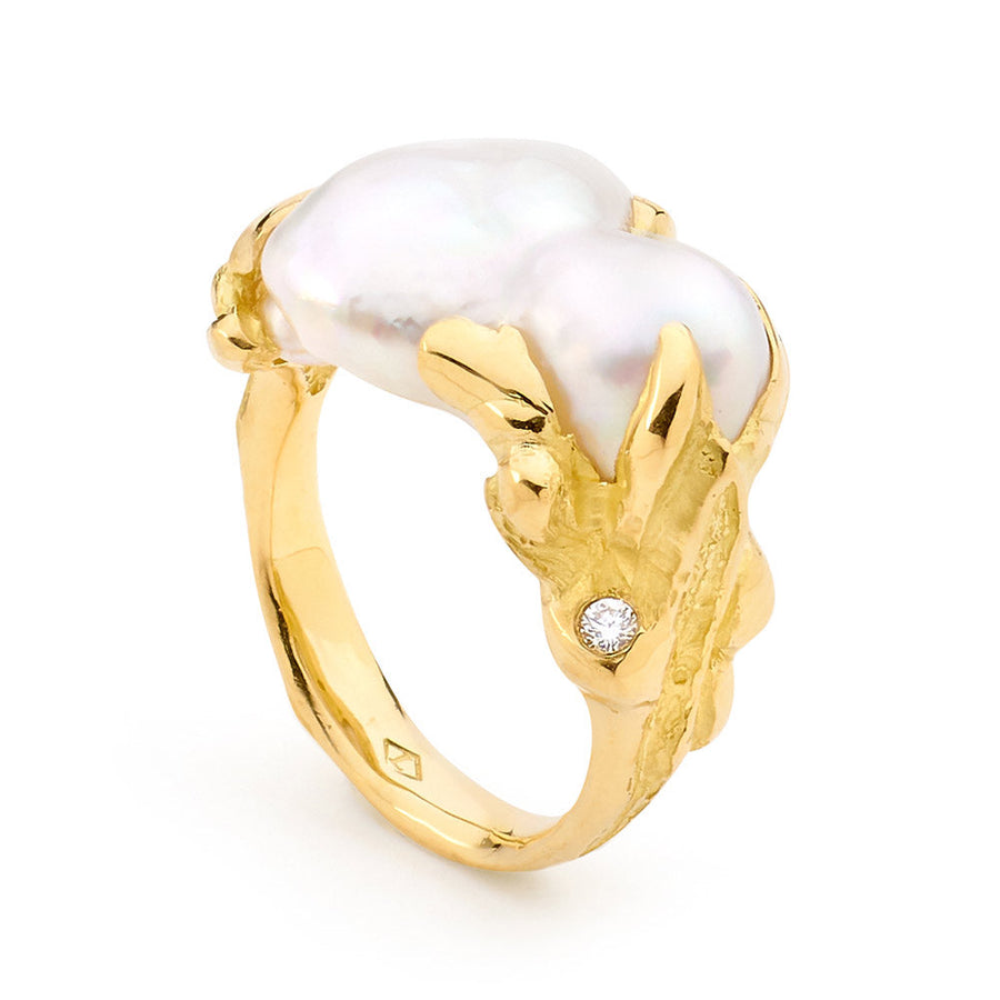Freeform Ring with Baroque Shaped Pearl online jewellery shop buy jewellery online jewellers in perth perth jewellery stores wedding jewellery australia engagement rings for women engagement rings australia custom engagement rings perth designer engagement rings unique engagement rings pearl jewellery