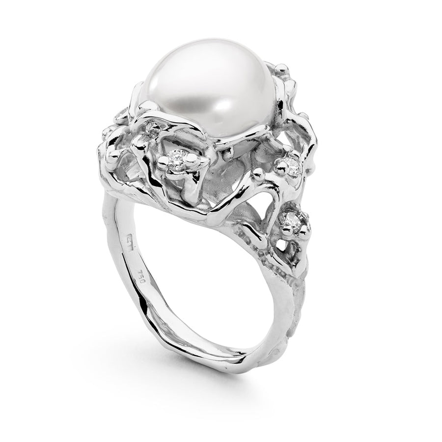 'Lola' Australian South Sea Pearl & Diamond Ring
