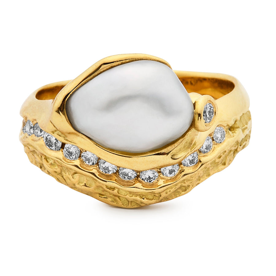 'Sandstone' pearl ring