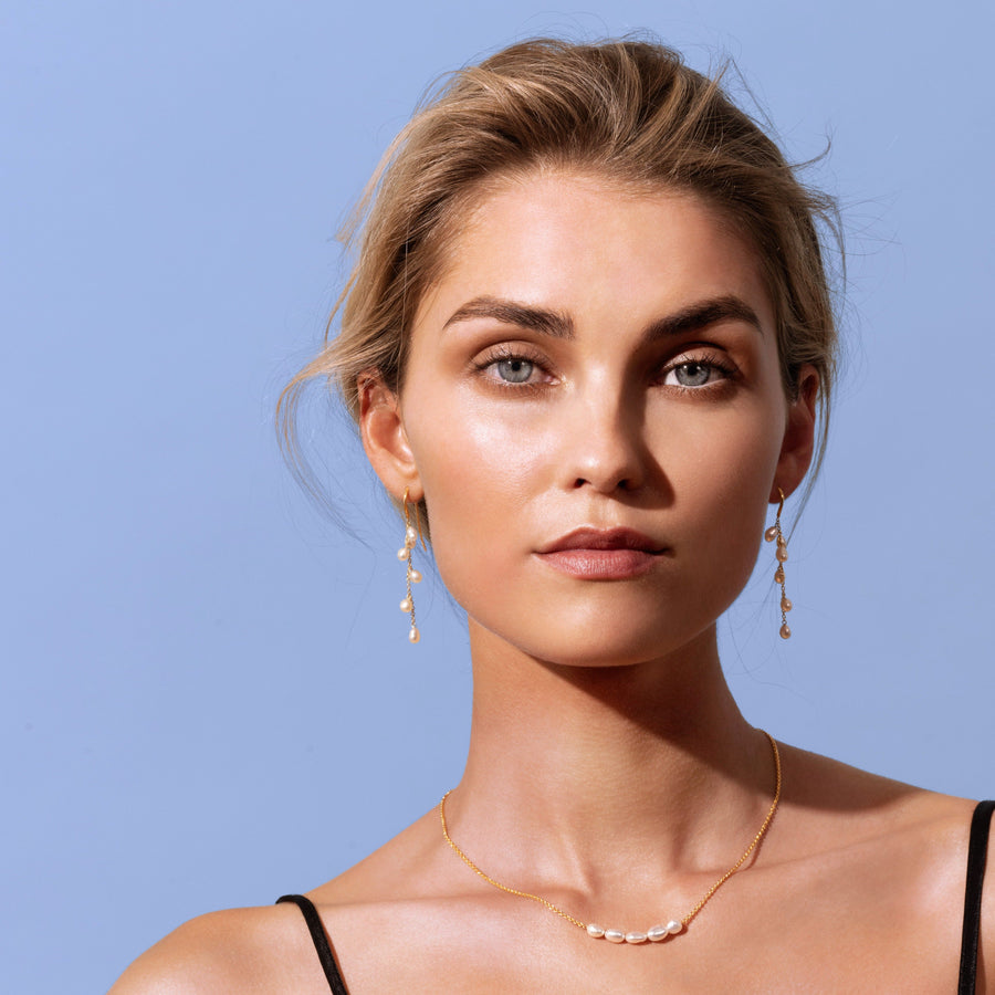 'Magical Seaweed' South Sea Pearl yellow gold Earrings