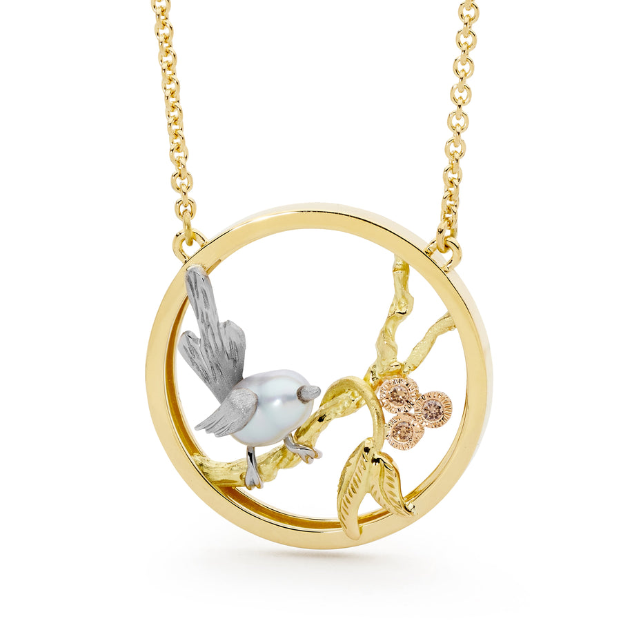 'Fairy Wren' South Sea Pearl & Diamond Necklace