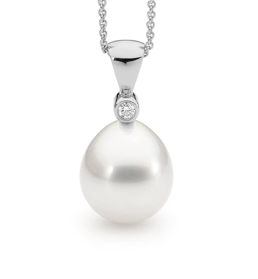 18ct White Gold South Sea Pearl & Diamond Pendant White Gold Pendant Perth  jewellery stores perth perth jewellery stores australian jewellery designers online jewellery shop perth jewellery shop jewellery shops perth perth jewellers jewellery perth jewellers in perth diamond jewellers perth bridal jewellery australia pearl jewellery australian pearls diamonds and pearls perth