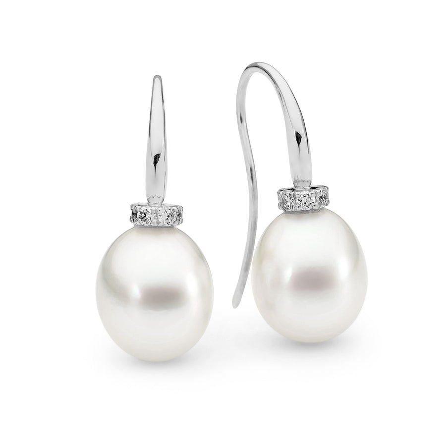 Pearl and Diamond French Hook Earrings Pearl and diamond earrings pearl jewellery australian pearls diamonds and pearls perth jewellery stores perth perth jewellery stores australian jewellery designers online jewellery shop perth jewellery shop jewellery shops perth perth jewellers jewellery perth jewellers in perth diamond jewellers perth bridal jewellery australia