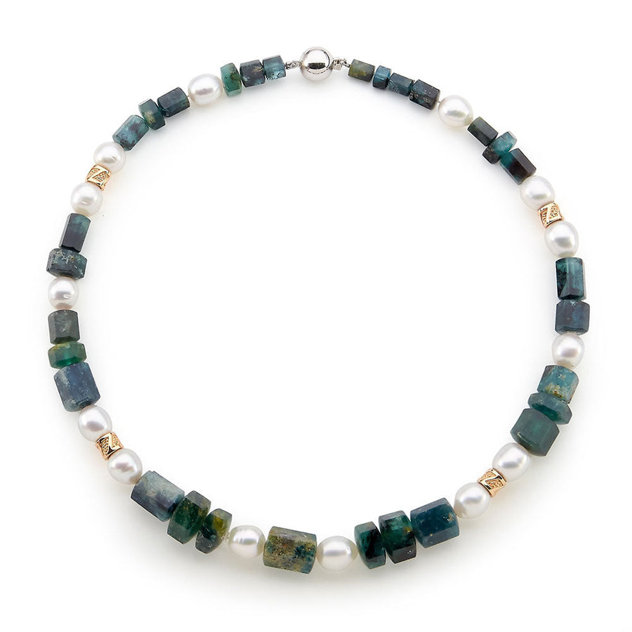Aquamarine and Pearl Necklace