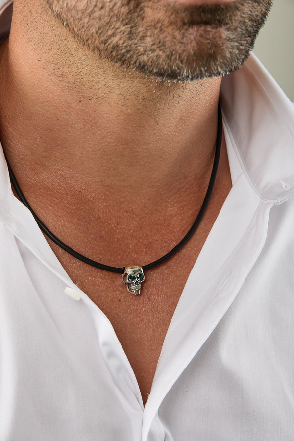 'Davey' Sapphire 18ct Gold & Sterling Silver Neoprene Necklace