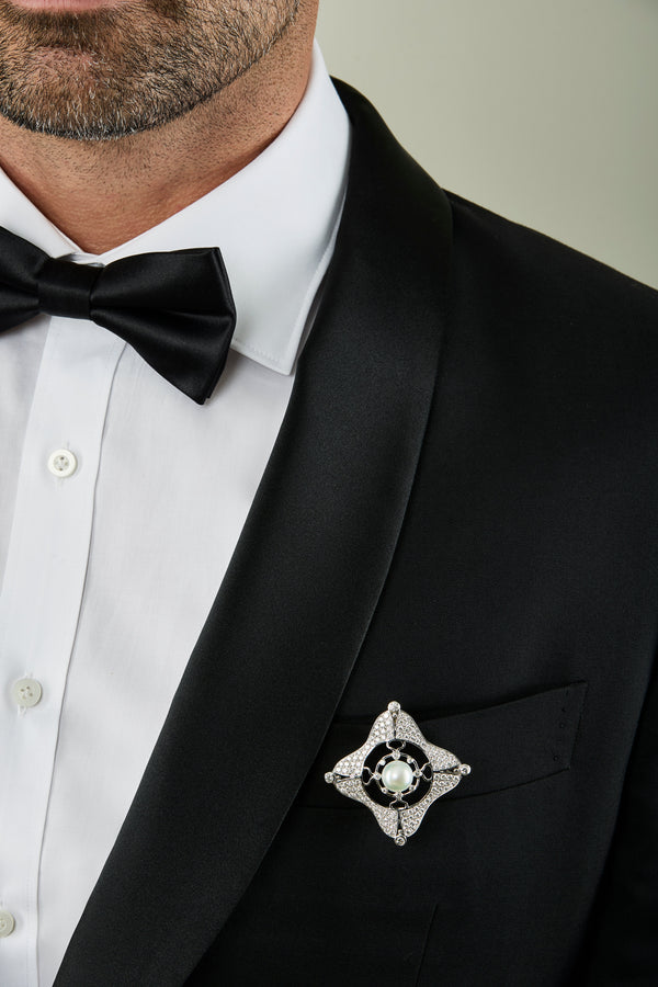 'Royale' 18ct Australian South Sea Pearl & Diamond Brooch