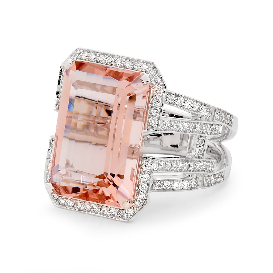 Morganite and diamond cocktail ring buy jewellery online jewellers in perth perth jewellery stores wedding jewellery australia diamonds for sale perth gold jewellery perth engagement rings for women engagement rings australia custom engagement rings perth designer engagement rings unique engagement rings diamond engagement rings diamonds perth
