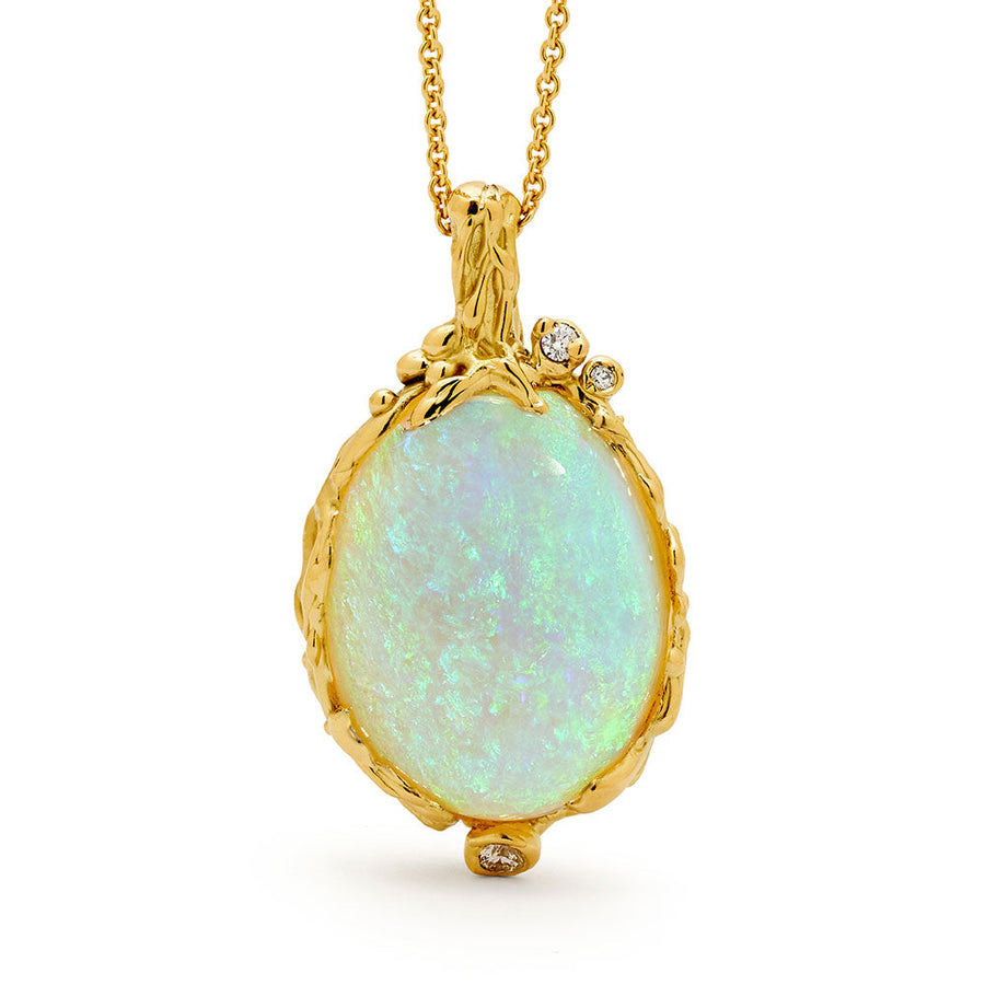 'Pools of Beauty' Australian Opal 18ct Yellow Gold Pendant