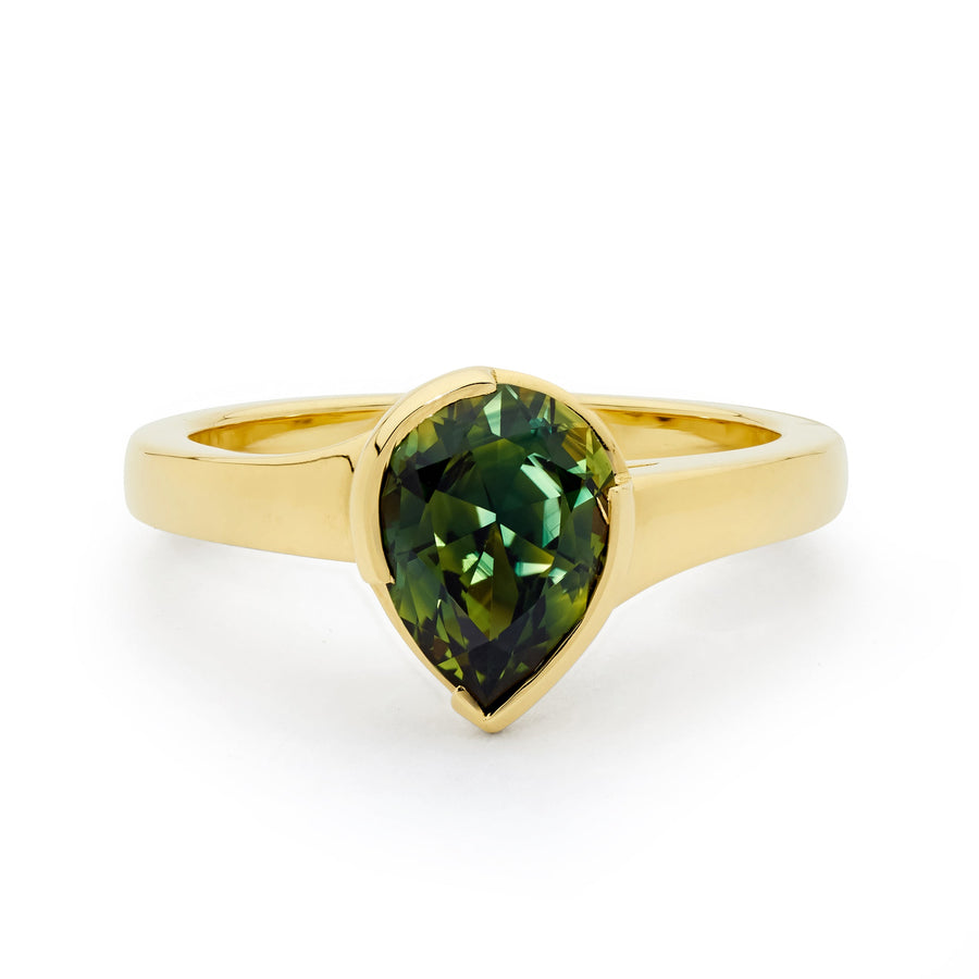 'Chloe' Australian Green Sapphire 18ct Yellow Gold Ring