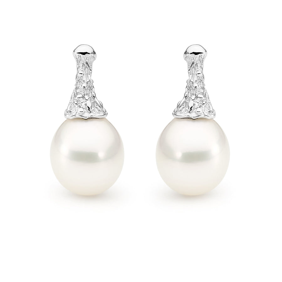 Organic style pearl and diamond earrings online jewellery shop buy jewellery online jewellers in perth perth jewellery stores wedding jewellery australia diamonds for sale perth gold jewellery perth