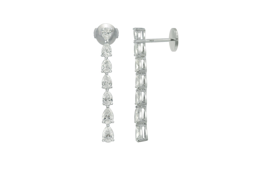 Pear Diamond Drop Earrings