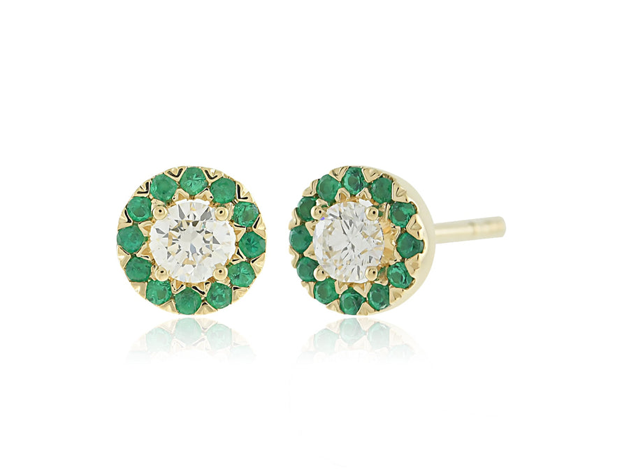 'Ophelia' Emerald and Diamond Studs