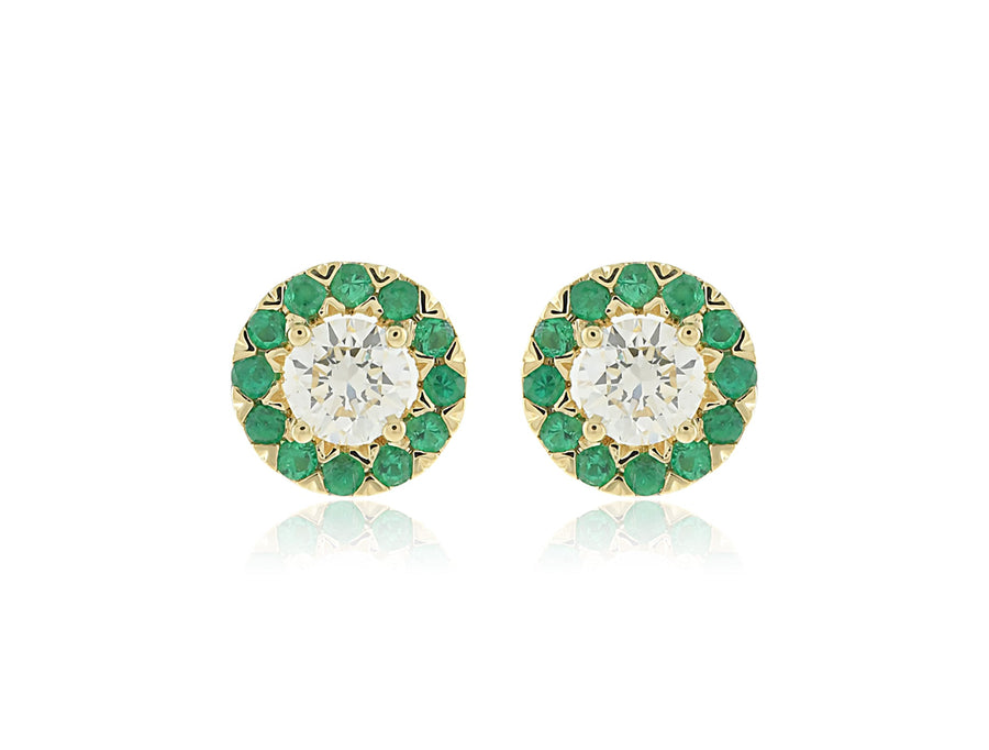 'Ophelia' Emerald and Diamond Studs