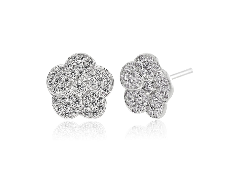'Flower' Pave Set Diamond Studs