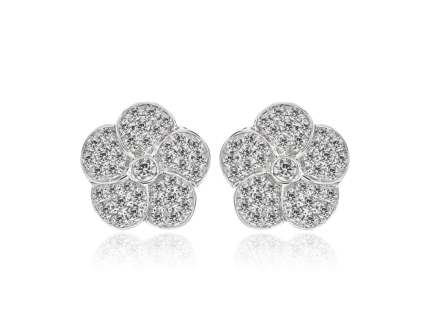 'Flower' Pave Set Diamond Studs