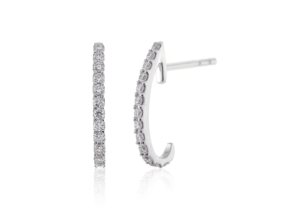 'Anna' White Gold Diamond Huggie Earrings