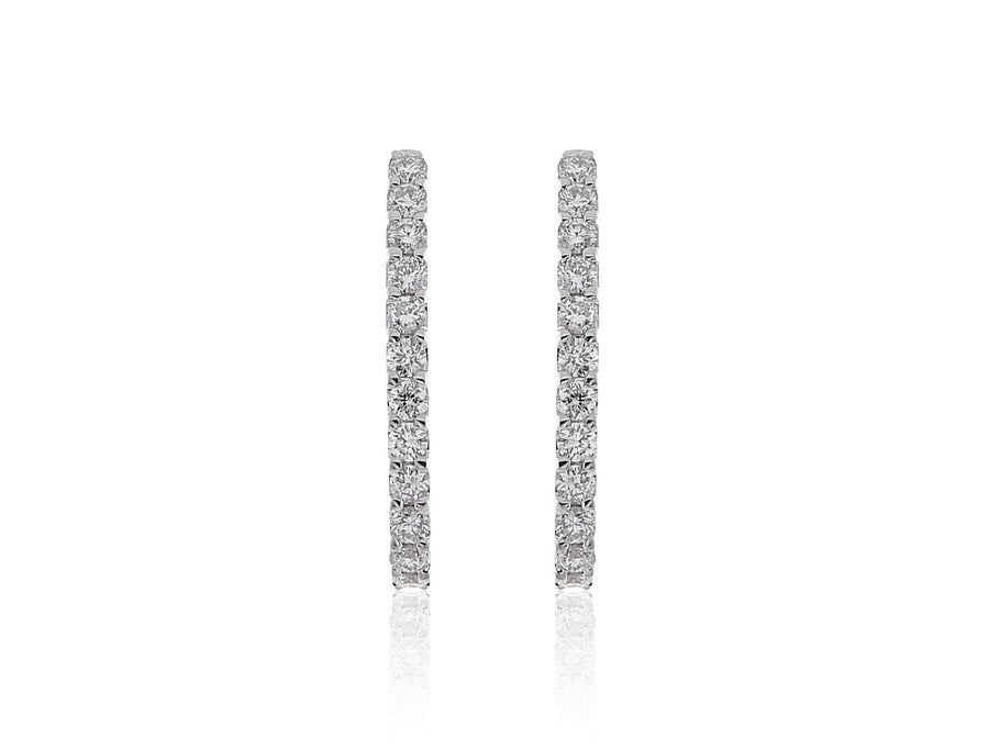 'Anna' White Gold Diamond Huggie Earrings