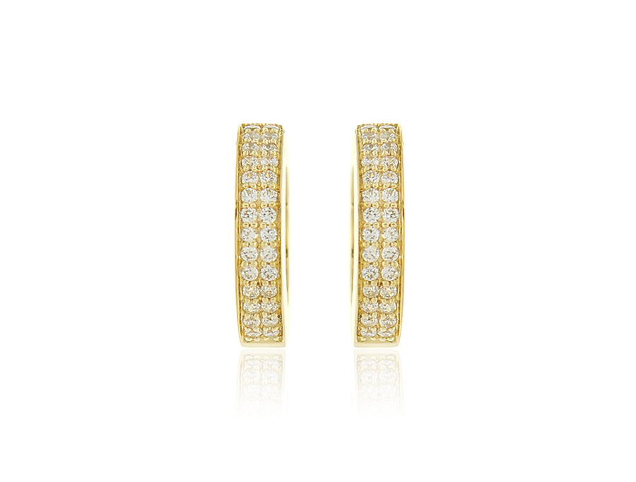 'Alice' Yellow Gold Diamond Huggie Earrings