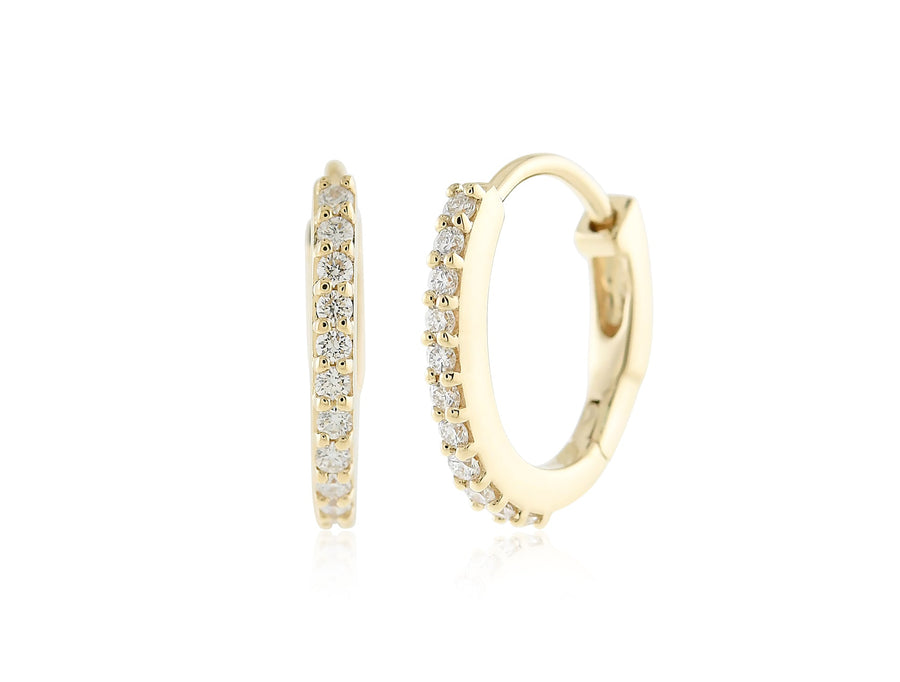 'Andrea' Yellow Gold Diamond Huggie Earrings
