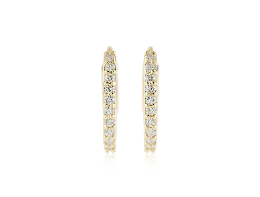 'Andrea' Yellow Gold Diamond Huggie Earrings
