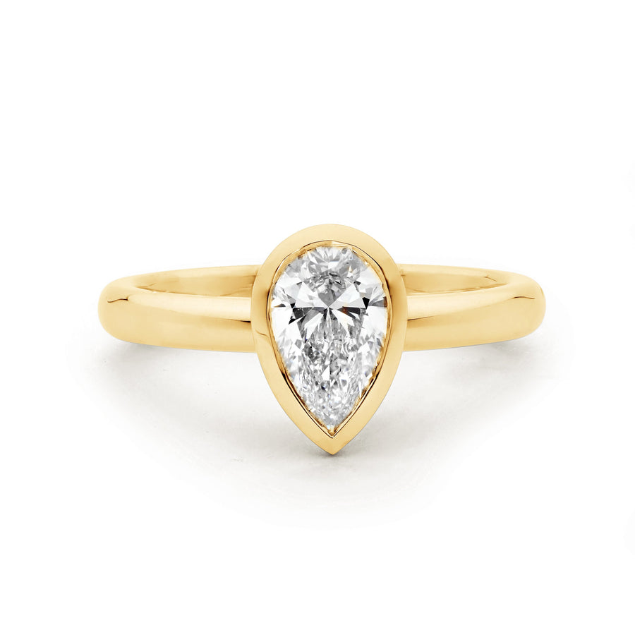 'Frida' 18ct White Gold Bezel Set Diamond Ring