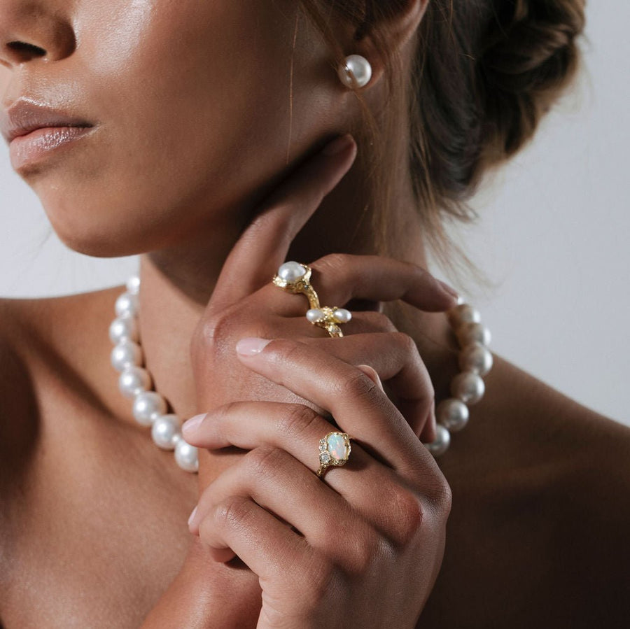 'Kimberley Ravine' South Sea Pearl & Diamond Ring