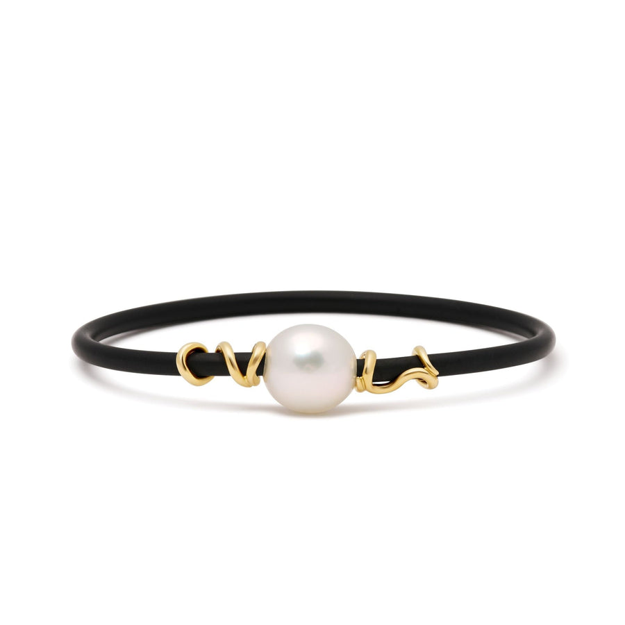 Wire Wrap Rondels with Pearl Neoprene